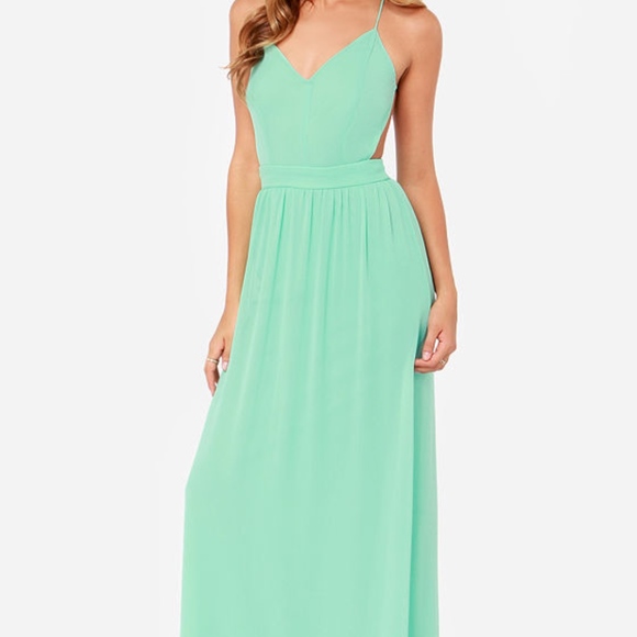 lulus mint green maxi dress